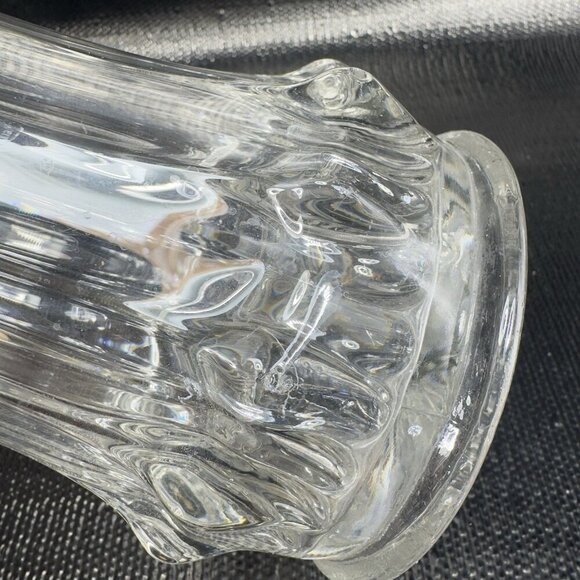 Vintage Clear Swung Stretch Glass Vase Vessel Tall Manganese 365nm Green UV Glow - Picture 11 of 16